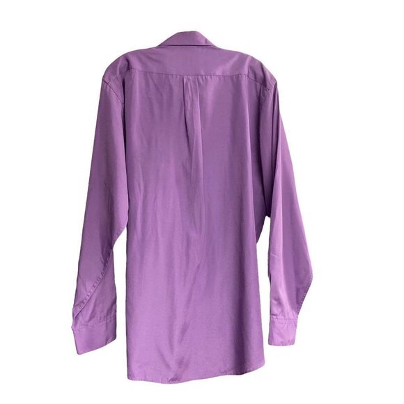 RENZO‎ Men’s Long Sleeve Purple Shirt Size XL 17/17.5-34/35 Button Down - Picture 4 of 11